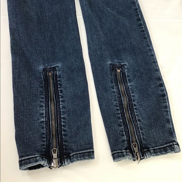 Free People Blue Jet Low Rise Skinny Jeans Size 30 - Picture 7 of 11